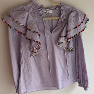 Crosby Women's Light Purple Blouse with Colorful Trim